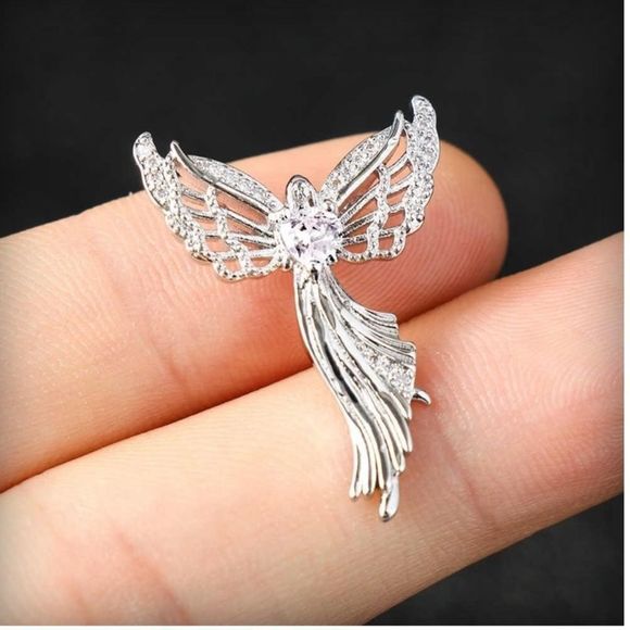 SILVER ARCHANGEL CROSS NECKLACE - Picture 4 of 5